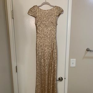 Sorella Vita gold sequin open back gown